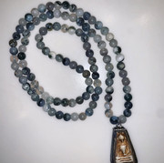 Crystal bead mala necklace with Buddha pendant